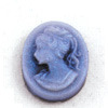까메오(여인)-타원형 파란색 (8x10mm)(1개)  